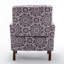 Fauteuil à motifs en mélange de polyester, structure en bois de bouleau massif avec pieds fuselés bruns, chaise d'appoint rembourrée de mousse avec garniture pour le bureau du salon