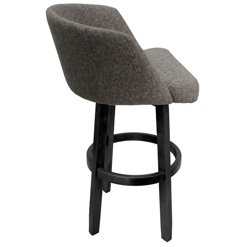 Tabouret pivotant Chetan, Gris clair, Tabouret de bar (hauteur de siège 30 po)