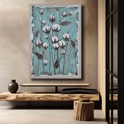 Art mural en toile turquoise