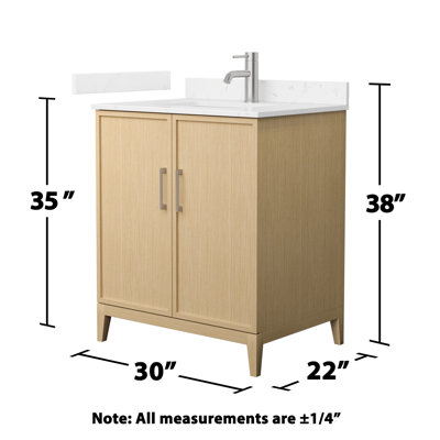 Ensemble de meuble-lavabo simple 30 po avec plateau en marbre Elan