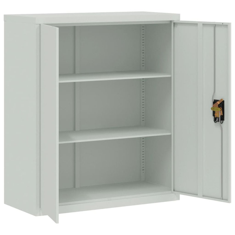 Marielos File Cabinet 90x40x105 cm Steel, Light Grey