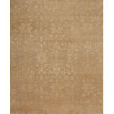 Modern Tibet Handmade Silk and Wool Floral and Geometric Area Rug