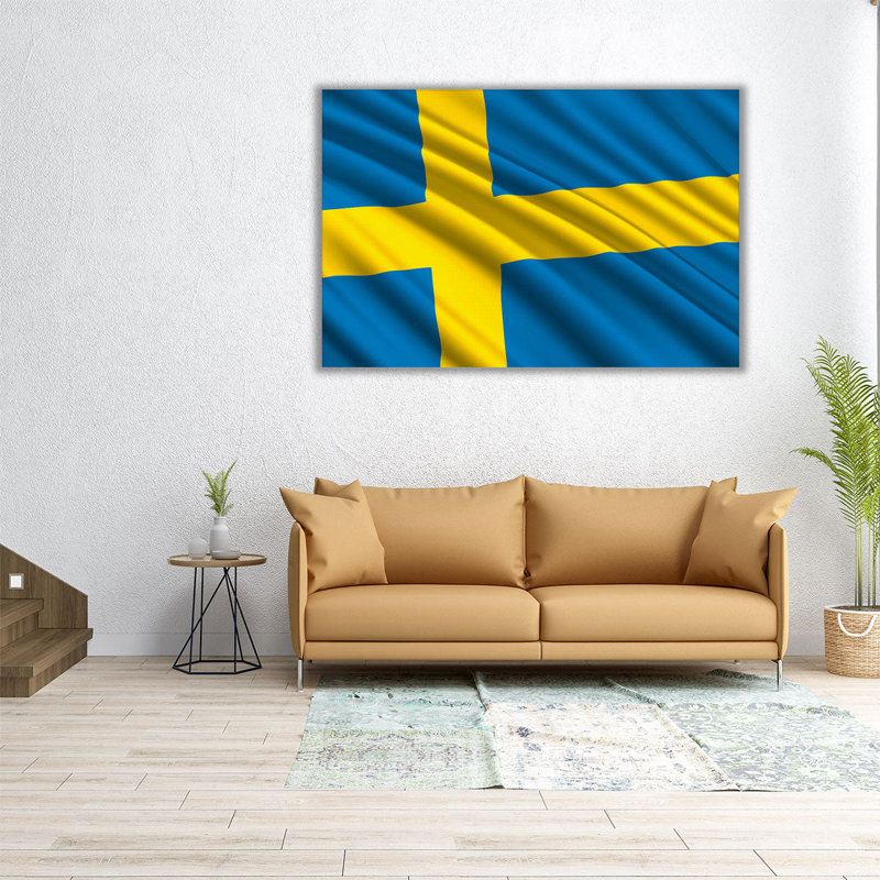 Drapeau de la Suède, impression sur toile, H 20 po x l 30 po