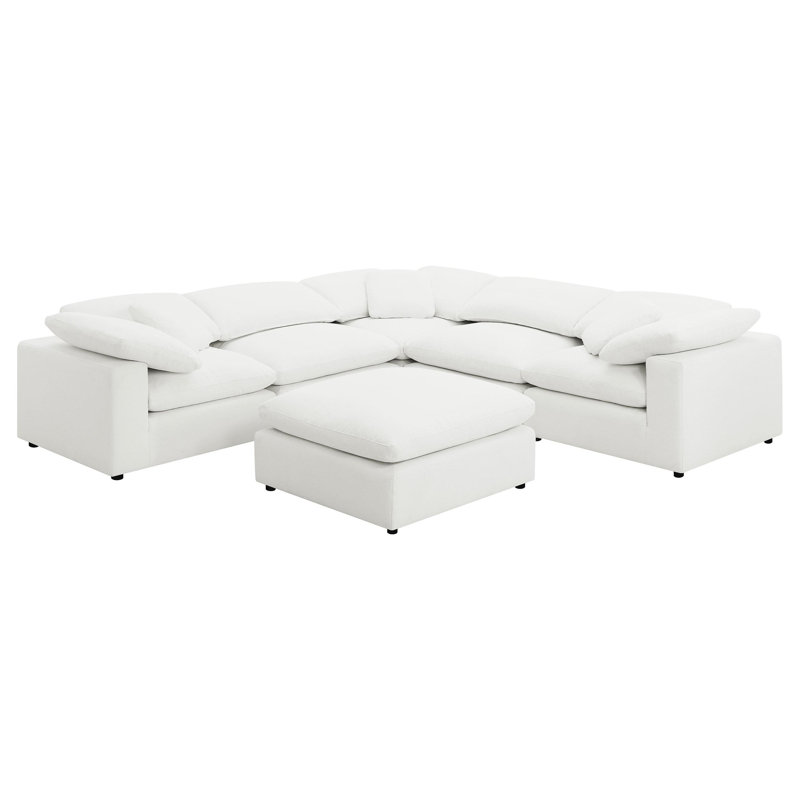 Beatriz 6-Piece Boucle Upholstered Modular Sectional Ivory