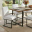 Ensemble de table à manger rectangulaire 7 pièces pour 6 personnes avec chaises rembourrées-836865369