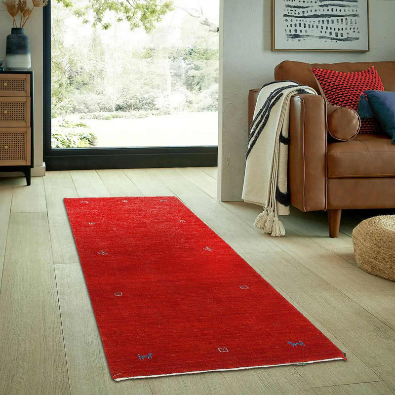 Geometric Area Rug in Red