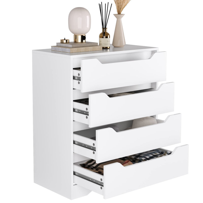 Alisma Steel 69 cm W Chest of 4 Drawers, White