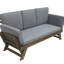 Lit de jour d'extérieur en bois avec coussins et coussins lavables - extensible et polyvalent, tissus de patio brun et gris, structure, brun / gris