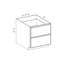 Meuble bas de cuisine CASAINC à assembler soi-même, L 76 cm x H 88 cm x P 61 cm, 2 tiroirs-134044365