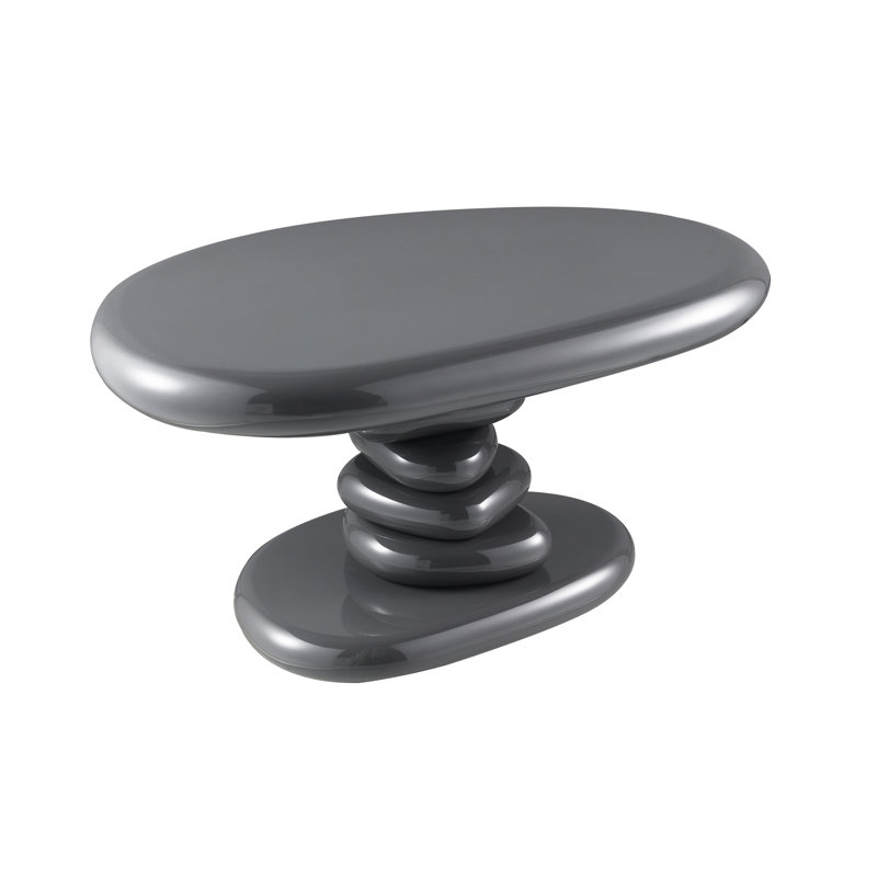 Charlene Gray High Gloss End Table, 15" H x 30" L x 21" W