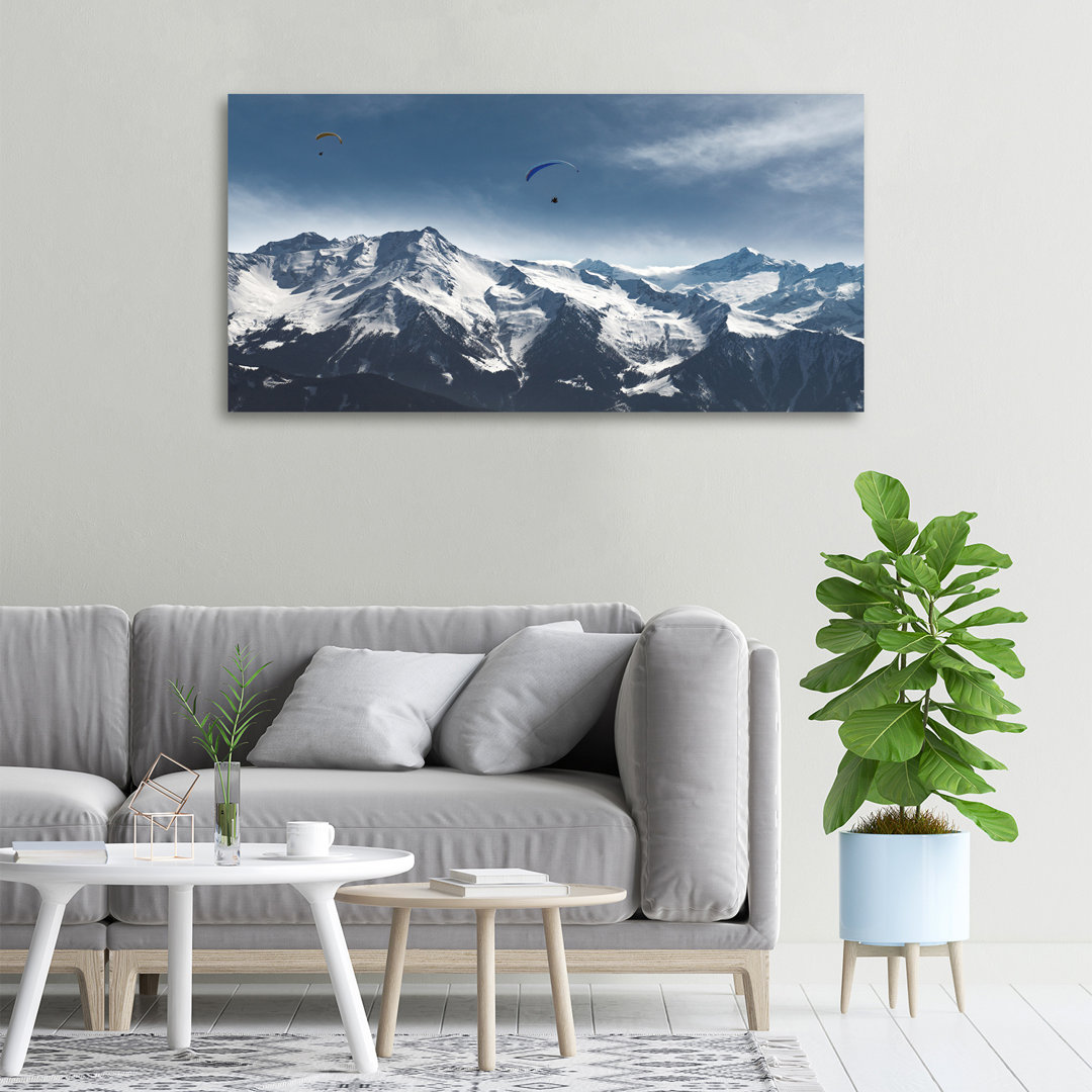 Gleitschirmfliegen in den Alpen - Kunstdrucke auf Leinwand - Wrapped Canvas