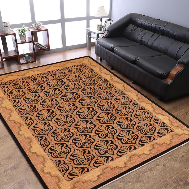Tapis unique brun des années 2000 de 9 pi 1 po x 11 pi 10 po