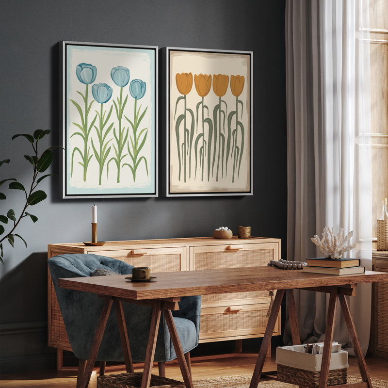 Art mural encadré, rétro, antique, classique pour chambre à coucher - 16 po x 24 po x 2 panneaux, H 24 po x l 16 po, Blanc