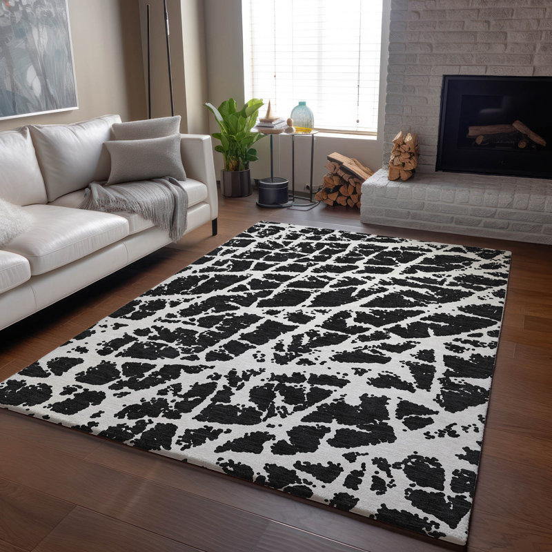 Tapis noir Cerrito AMF501 lavable à la machine de qualité supérieure, Rectangle 10 pi x 14 pi