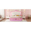 Cadre de lit plateforme double tapissier pleine grandeur et cadre de lit princesse mignon pour les filles et les enfants: tête de lit à couronne ajustable, tiroir de rangement et lumières à DEL, aucun sommier nécessaire, assemblage facile (double et 2 tiroirs)