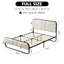 Lit plateforme tapissier Nelsie avec tête de lit capitonnée en velours, tissu blanc, structure noire-1069955231-1011279370