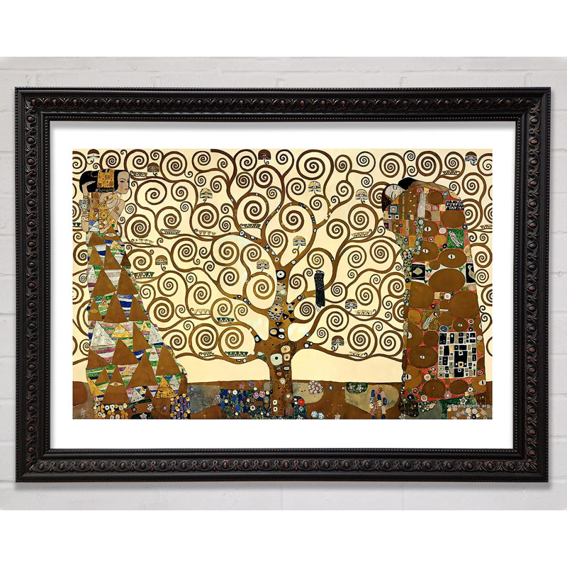 Klimt The Tree Of Life 1 - Single Picture Frame Print, Black/Walnut Framed Paper, 42.1cm H x 59.7cm W x 3cm D