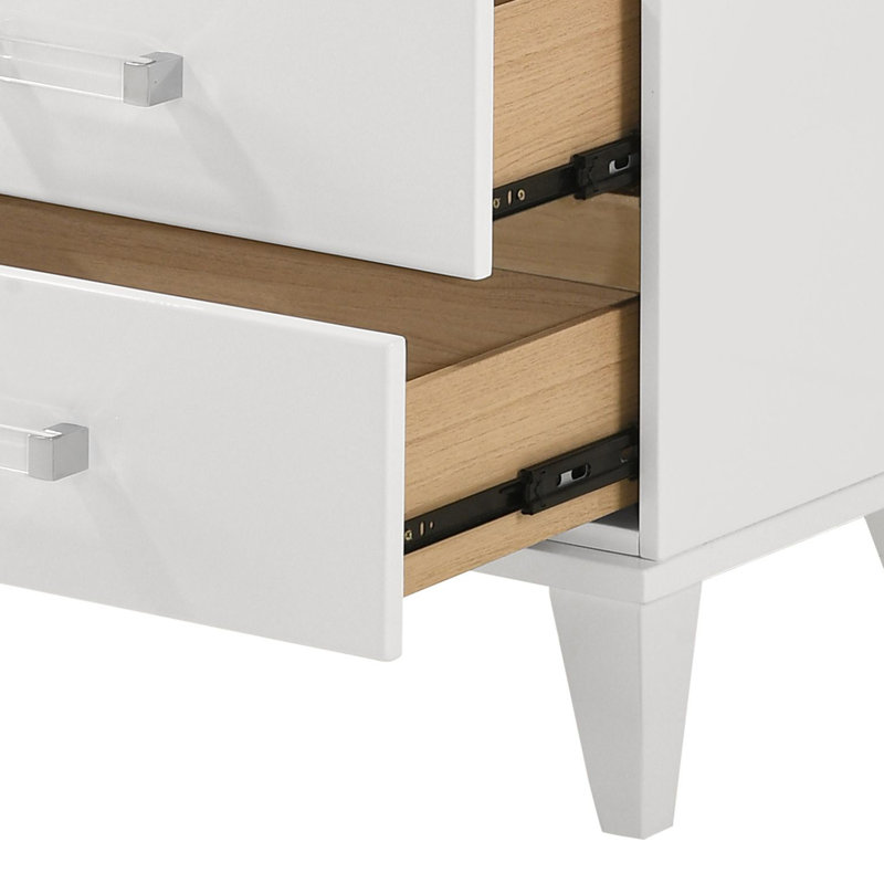 Chelsie 2-Drawer Rectangular Nightstand, White