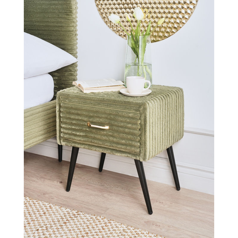 Bedside Table Fieldsboro Corduroy, Green