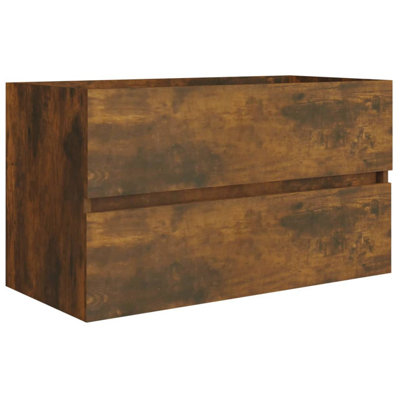 Adja 80cm Bathroom Vanity Base Only, Smoked Oak - No Mirror