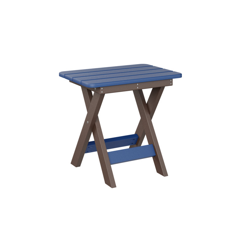 Berlin Gardens Folding End Table, Chocolate Brown, Pacific Blue