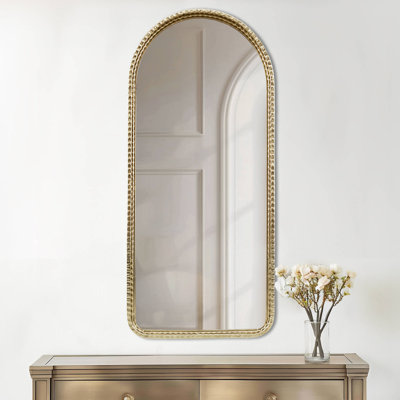 Kadrija Gold 20"W x 45"H Metal Arch Mirror with Dazzling Gold Finish