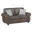 Canapé deux places Pinto avec garniture cloutée, 2 coussins décoratifs, microfibre grise-135371849-135371852