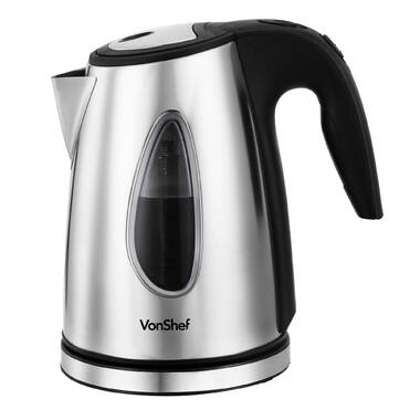 brentwood Brushed Chrome-Cup Cordless Electric Kettle in the Water Boilers  & Kettles department at