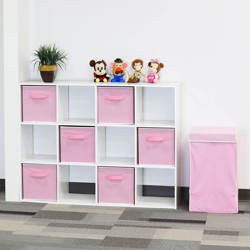 Ensemble de bacs de rangement en tissu, Rose