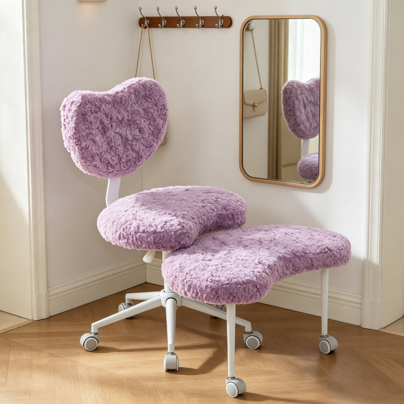 Fauteuil de méditation artificiel à poils de lapin plus, fauteuil à pieds croisés avec roulettes, fauteuil TDAH, fauteuil de bureau Criss