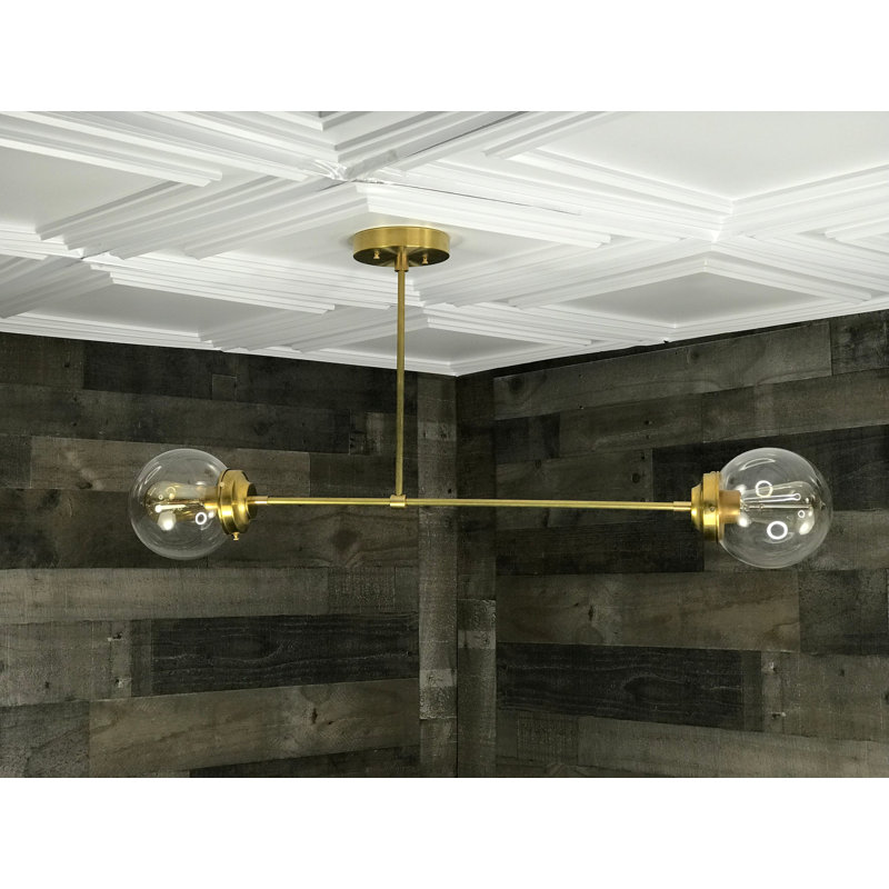 Shediac 2 - Light Dimmable Sphere Chandelier, Raw Brass, Clear
