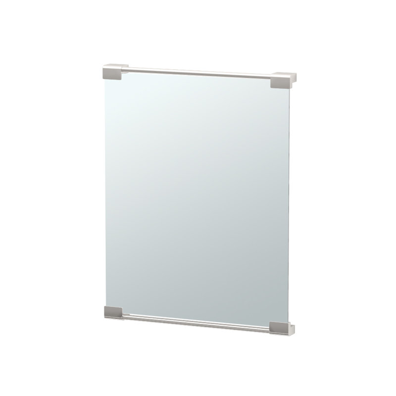 Miroir mural Miroir de salle de bain rectangulaire, H 30 po x l 22 po, Nickel satiné