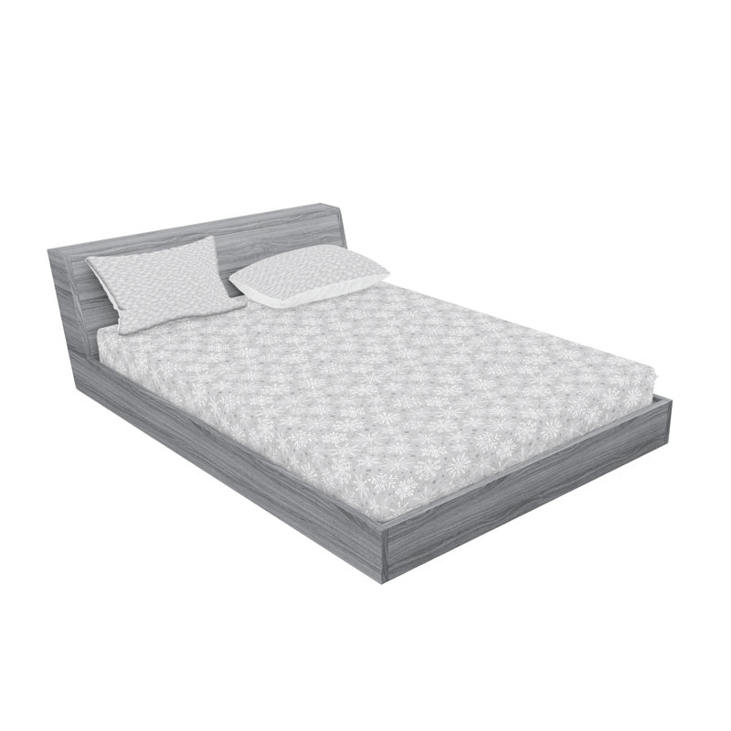 Drap-housse et coussin décoratif Ambesonne Christmas gris et blanc, Ensemble de draps pour très grand lit californien