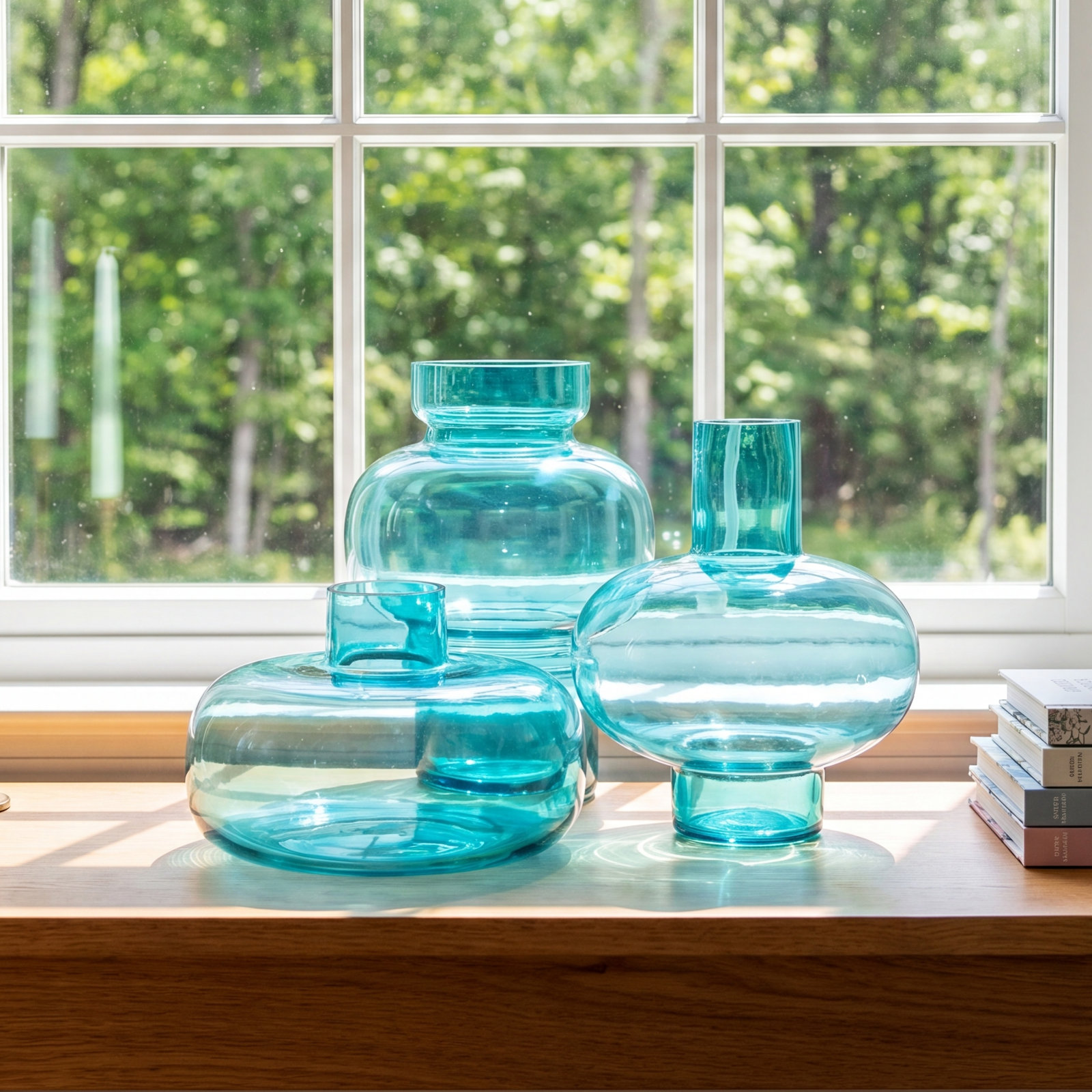 Glass Table Vase, Blue