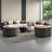 Grey Modern Faux Leather Waiting Room Reception Sofa Coffee Table Set