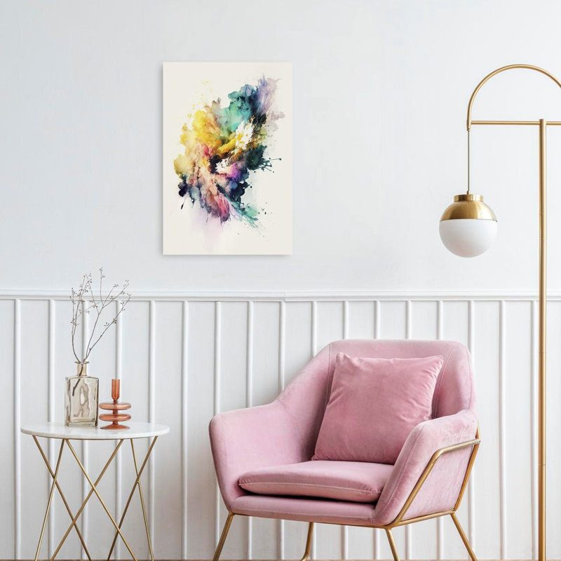 Colorful Abstract Explosion Abstract Modern Violet Wall Art Print 1 Piece Wrapped Canvas Wall Art, 60.96cm H x 40.64cm W
