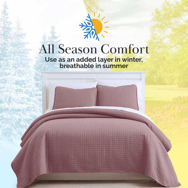 Vilano Springs ® Oversized, Light-Weight Hotel Quality Quilt Set with Matching Shams, King/Cal. King Quilt + 2 King Shams