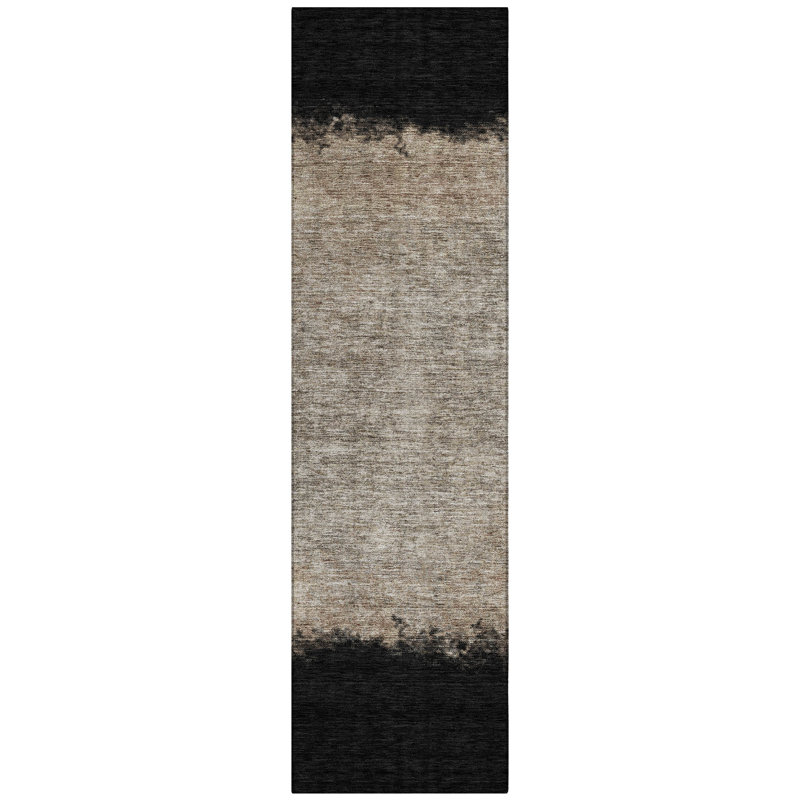 Tapis rayé intérieur / extérieur lavable à la machine Husby ACN2214, Tapis de couloir 2 pi 3 po x 7 pi 6 po