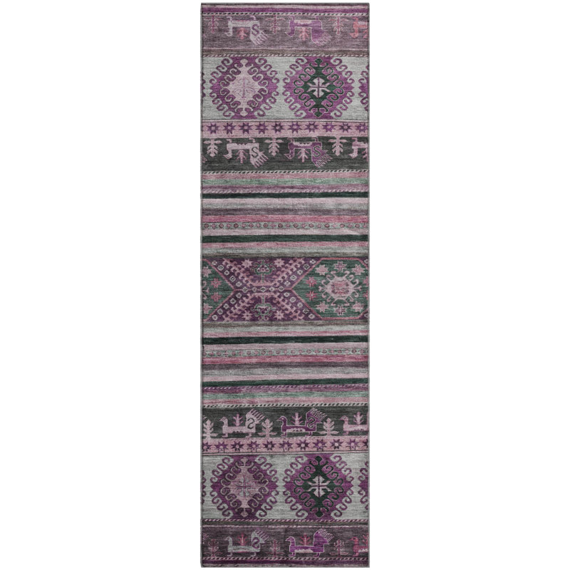 Premium Machine Washable Brennon AMF1626 Global Rug, Runner 2'3" x 7'6"