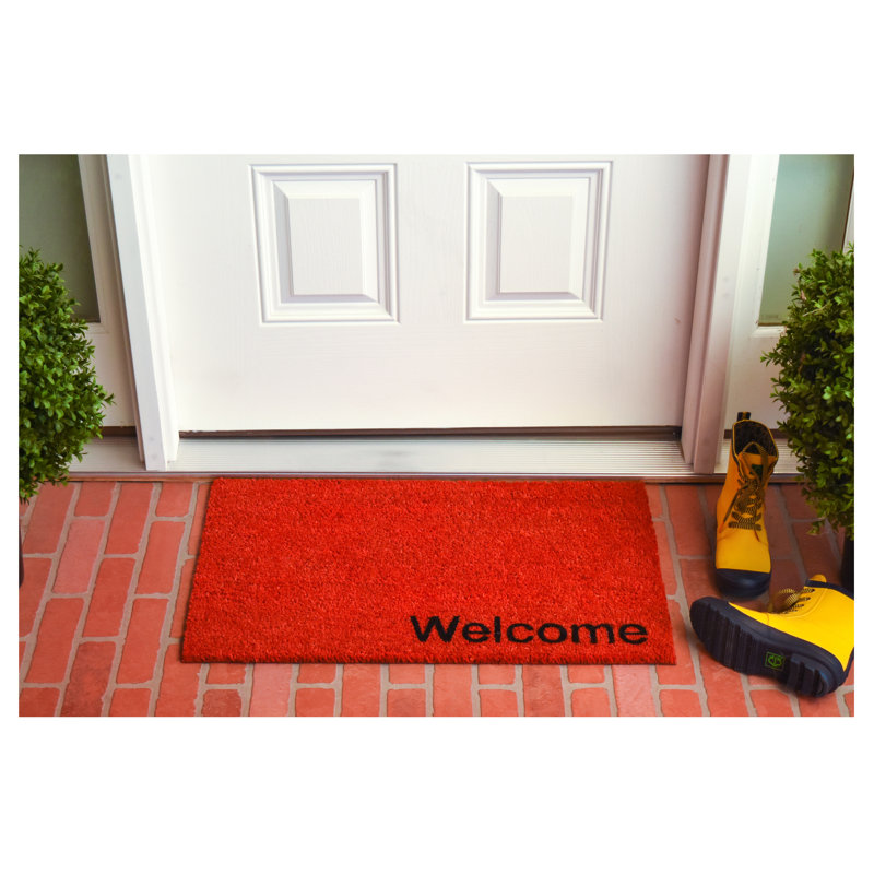 Kasper Non-Slip Doormat, 24" W x 36" L, Red