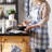Checkered Linen Bib Apron-459137200