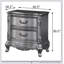 Table de chevet 2 tiroirs en platine antique avec tiroir supérieur doublé de feutre et queue d'aronde pour un rangement élégant