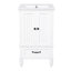 De salle de bain compacte avec lavabo | armoire blanche: deux portes, tiroir | bouchon magnétique et patins réglables (114 caractères)