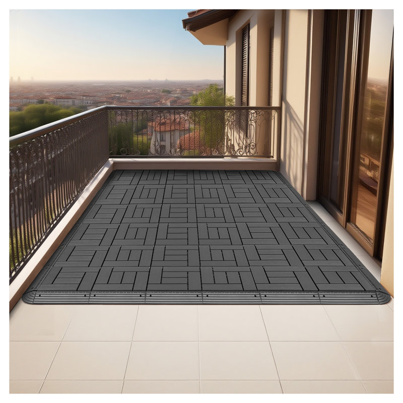 Dark Grey Polypropylene Edge Trim for Interlocking Plastic Deck Tiles, Dark Gray