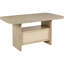 Table de salle à manger 8 places en chêne beige, table rectangulaire, chaises rembourrées et vitrine pour salle à manger rétro