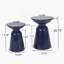 Tables d'appoint d'extérieur en fer avec design évasé, ensemble de 2, pour une utilisation intérieure et extérieure, durable et élégante-2044121792