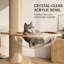 Arbre à chat du sol au plafond - Tour pour chat en bois massif à hauteur réglable (8 pi) avec poteau à griffer en sisal, capsule, lit de balustrade et hamac, installation sans perceuse pour chats d'intérieur (naturel)-133441681