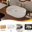 Meuble-lavabo avec lavabo ovale en céramique, 39,4 po, bois massif multi-couches, tiroirs à fermeture en douceur, tablette ouverte, pour solution de rangement de salle de bain rustique
