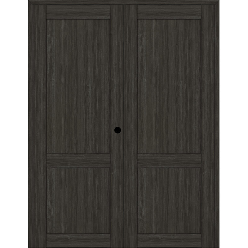Porte standard à panneaux en bois préfinie, 72" x 96", Gris