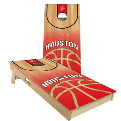 Houston Basketball Cornhole Board Set | Includes (2) Boards, (8) Bags & Optional Accessories